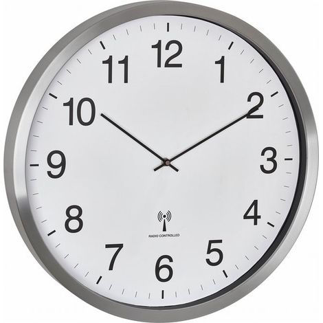 TFA Dostmann 60.3548.02 Radiocontrollato Orologio da parete 50.8 cm x 65 mm Bianco, Argento Display grande
