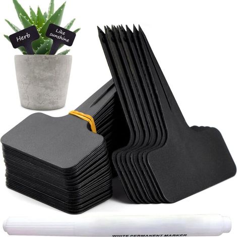 YMYNY 100 pcs Etiquette Jardin Exterieur Marqueurs en Plastique de Plantes Type T Plastique Eti (1/5)