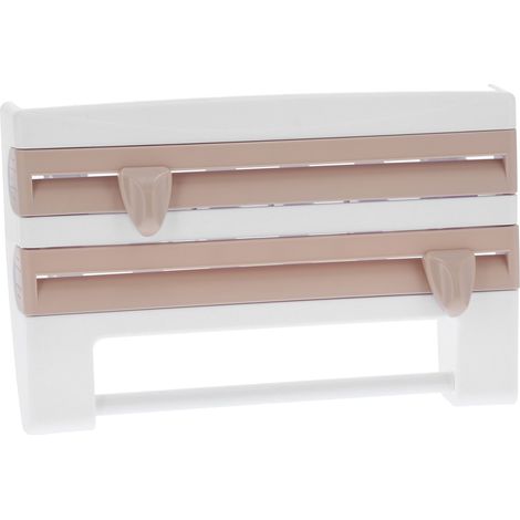Étagère de rangement de cuisine multifonctionnelle avec coupe-film alimentaire, couleur kaki (1/5)