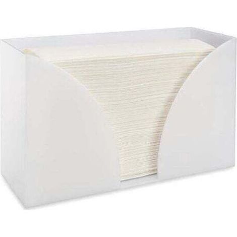 [JAMAIS UTILISÉ] Distributeur de porte-essuie-tout de comptoir - Rangement en acrylique blanc pour cuisine ou salle de bain pour serviettes à main à plis multiples, pl (1/4)