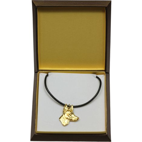 Pharaoh Hound, Malteser Greyhound – Hundehalskette in Geschenkbox, vergoldeter Anhänger für Hundeliebhaber, beeindruckendes Schmuckstück von Art-Dog (1/5)