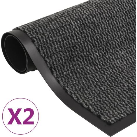 2 pcs Paillassons d'entrée, Tapis de Porte,Tapis Entrée Intérieur 40 x 60 cm Anthracite MKS86782 (1/5)