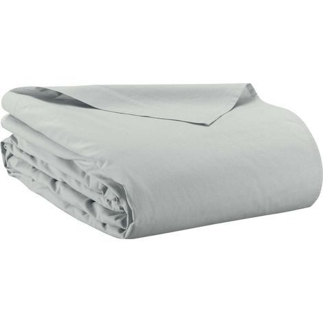 VIVARAISE - Drap plat Vivaraise Calita en coton 100%, couleur perle, taille 240 x 300 cm (1/2)
