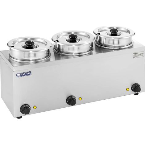 Bain-marie électrique pour soupes 450 W 230 V 3 x 3,8 L (1/4)