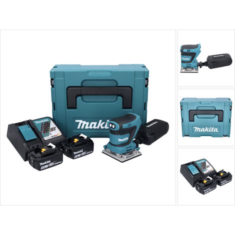 Makita DBO482RTJ Levigatrice vibrante a batteria 112x102mm 18V + 2 batterie da 5,0Ah + caricabatterie + valigetta Makpac