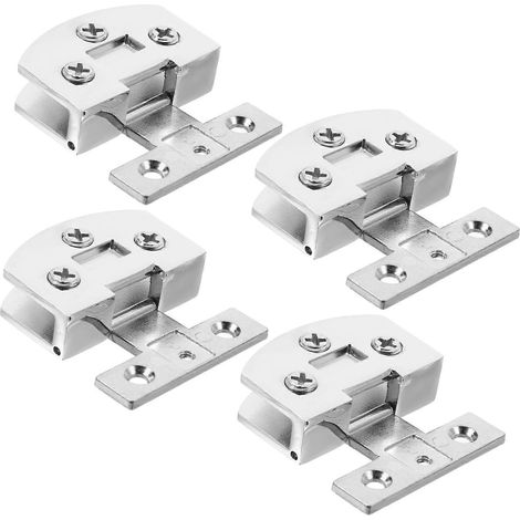 charnières de porte de douche en verre, en acier inoxydable brossé, robustes, pour porte de salle de bain sans cadre (1/5)