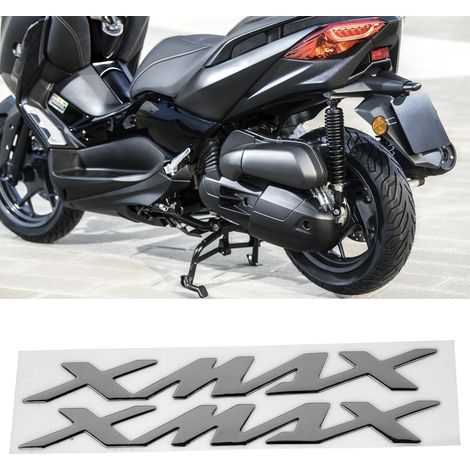 Paire de protections de réservoir d'essence avec autocollants logo XMAX pour Yamaha X-MAX 125 250 400 argent. (1/5)