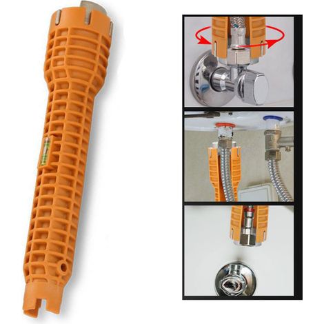 Multifunktionaler Gewindebohrerschlüssel aus rutschfestem ABS-Kunststoff, Montagewerkzeug mit PTFE-Band, Stahlgriff, für Sanitärinstallationen, einseitig (1/5)
