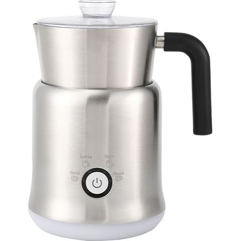 Mousseur à lait électrique 700ml Mousseur à café amovible en acier inoxydable Mousseur à lait multifonctionnel avec 4 modes Utilisation chaude/froide Fouet à café Mousseur