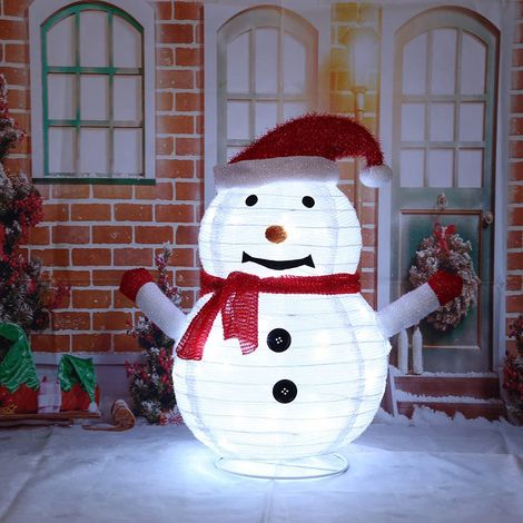 Figuras de jardín luminosas con motivos navideños, muñeco de nieve y pingüino, luces LED para uso interior y exterior. (1/4)