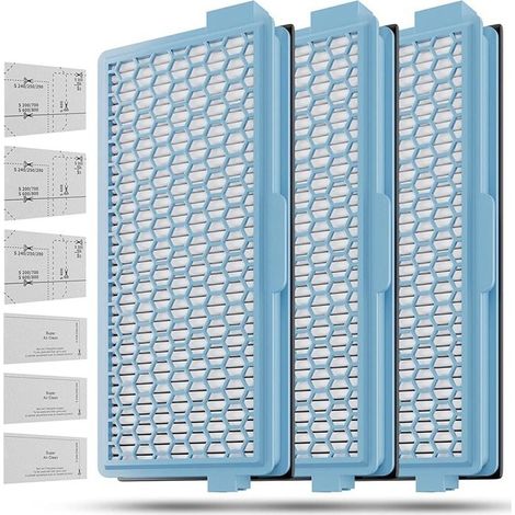 3 HEPA-Filter für Miele Staubsauger Compact Teil C1-C2 Komplett C2-C3 S8340 + 3 Luftreinigungsfilter + 3 Motorfilter (1/4)