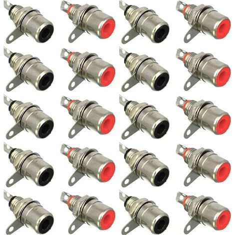 20Pcs RCA Femelle Montage sur Panneau Jack,RCA Terminal connecteur Audio,RCA connecteur à souder,Connecteurs RCA plug Jack
