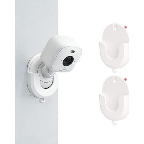 Lot de 2 supports muraux sans perçage pour caméra – Support de caméra compatible avec caméra intérieure Ring (1ère/2e génération), Blink Outdoor 4/3, extérieur 2K+, Mini 2K +, Mini 2, support adhésif (1/5)