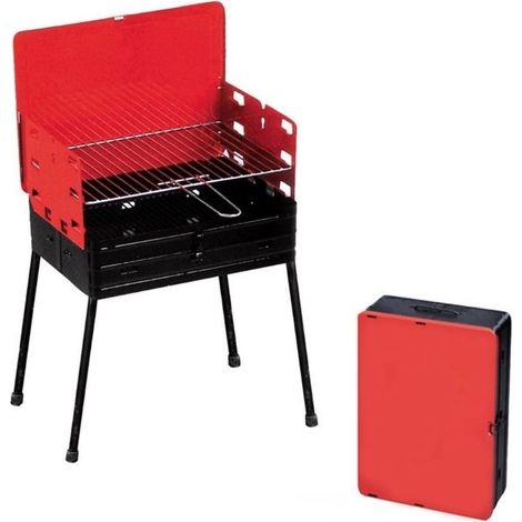 Barbecue bbq a carbone carbonella portatile pic nic richiudibile a valigetta giardino sole tempo libero