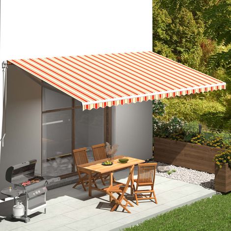 vidaXL Replacement Fabric for Awning Yellow and Orange 6x3,5 m