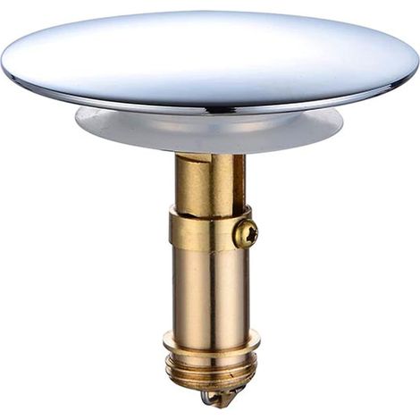 Bonde Clic-Clac Pop-Up 69 Mm Pour Lavabo De Salle De Bain, Lavabo De Cuisine, Lavabo De Salle De Bain, Bouchon En Laiton Massif Plaqué Chrome (1/5)