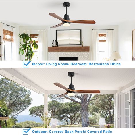 HOXILEELEO - Sofucor Ventilateur de Plafond Lumière - 6 Vitesses - Moteur Courant Continu Économe en Énergie - 132cm — vue 4