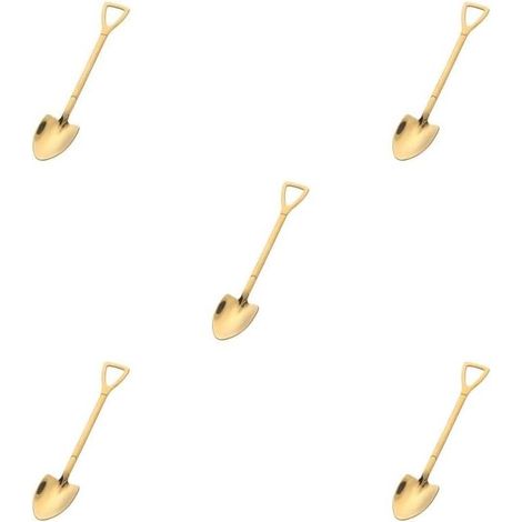Lot de 5 cuillères à glace réutilisables en acier inoxydable avec (1/5)