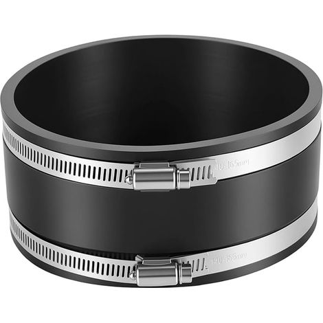 Flexible Rubber Sleeve 150 mm with Stainless Steel Clamps for Pipe Fan, Ventilation System, Round Tube, Ventilation