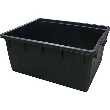 Mastellone Rettangolare Nero Ics Ldpe Lt 180 cm 80X60 H.cm 48 con Manici