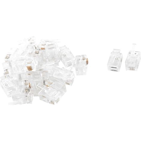 Téléphone Câble Fin Adaptateur 4P4C RJ9 Connecteur Effacer (1/4)