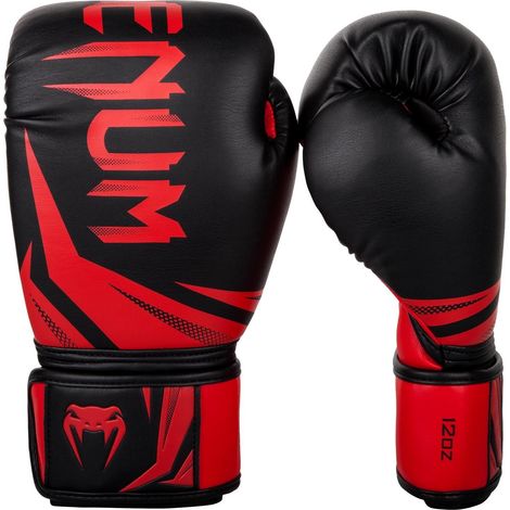 Guantes de boxeo Venum Challenger 3.0 negros/rojos de 14 oz (1/5)