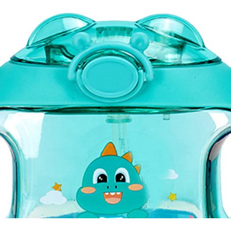 Gobelet à eau en plastique avec paille et motif donut créatif, mignon et doté d'une cordelette et d'une anse pour l'accrocher, couleur vert fruit. (1/5)