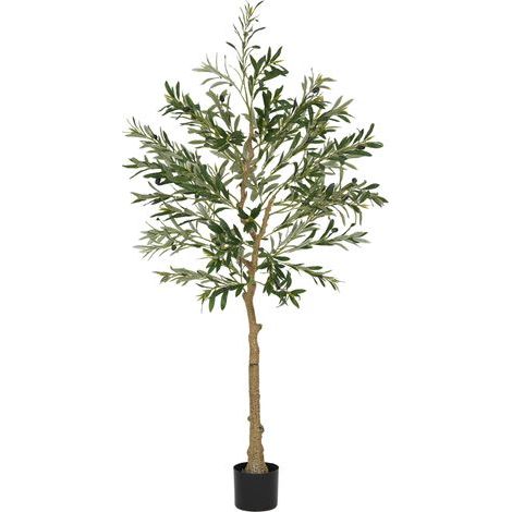 Olivier artificiel 150 cm plante artificielle intérieur, fausse plante décoration pour maison, bureau, salon, chambre (1/5)