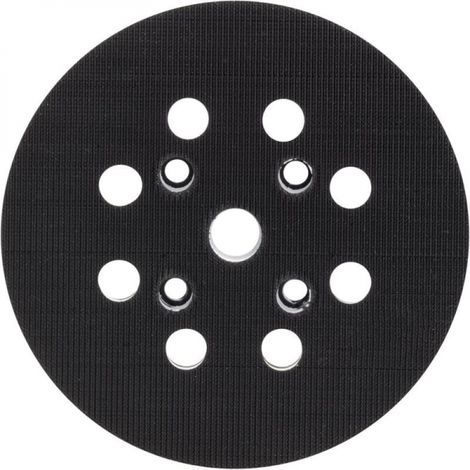 Plateau de papier abrasif floqué autocollantChâssis de la ponceuse électrique, plateau de ponçage mi-dur de 125 mm de diamètre (1/3)