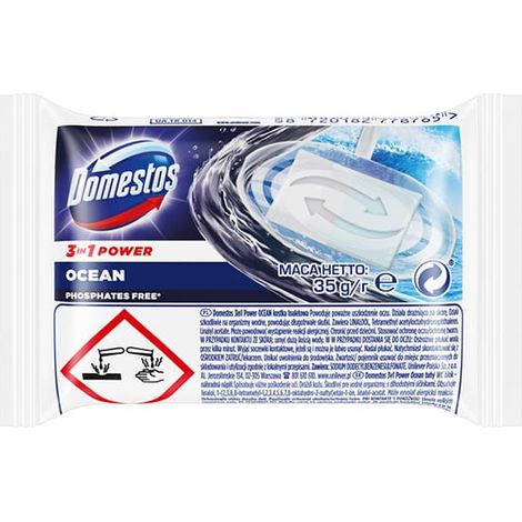 Ricarica Domestos 3 in 1 per porta-sacchetto per WC Ocean 35 g (1/3)