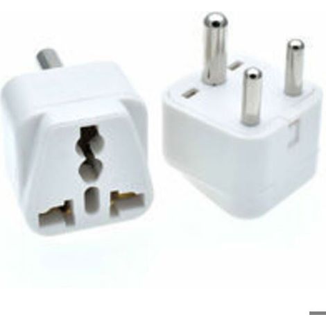 Adaptateur Voyage Type M - Prise 3 Broches Avec Terre - Pour Afrique Du Sud Et Inde - 36 X 36 X 46 Mm - 1 Pièce (1/4)