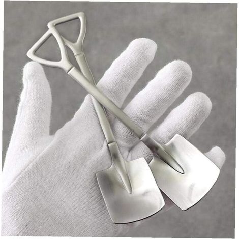 Cuchara de postre de acero inoxidable para café, té y helado. Utensilio de mesa para azúcar y postres - Crezuo