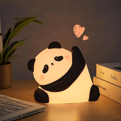 Veilleuse Kung Fu Panda en silicone, 3 niveaux de luminosité avec minuterie de 30 minutes, lampe d'appoint rechargeable en silicone souple, parfaite pour la décoration des chambres d'enfants (1/5)