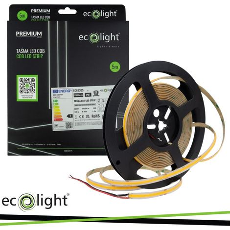 STRISCIA LED COB 480 24V 12W/M 1440LM/M 4000K IP67 5MT                                                   - Luce NATURALE (1/3)