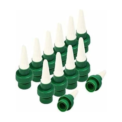 - Macetas de cerámica con riego automático (paquete de 12), con sistema de riego por goteo y estacas para flores, para interior y exterior (1/5)