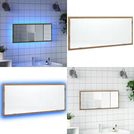 vidaXL LED-Badspiegel Artisan-Eiche 100x8,5x37 cm Holzwerkstoff (1/5)
