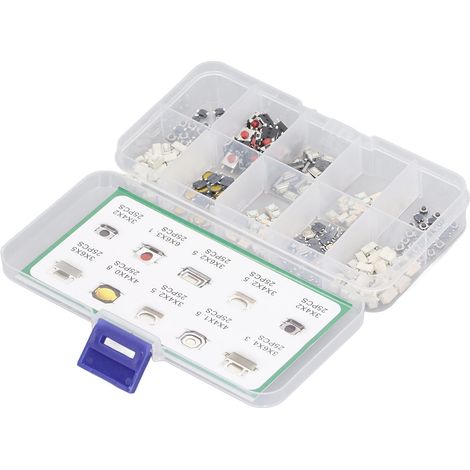250 Stück taktile Drucktaster, 10 Spezifikationen, hochsensibles Sortiment an taktilen Drucktastern (1/5)