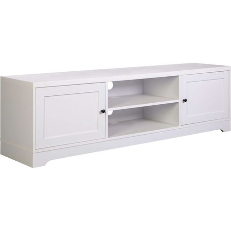 Mesa De TV Ottavia Mesa para Televisión 2 Puertas Estilo Contemporáneo Color Blanco 160 cm Mueble de Salón (1/5)