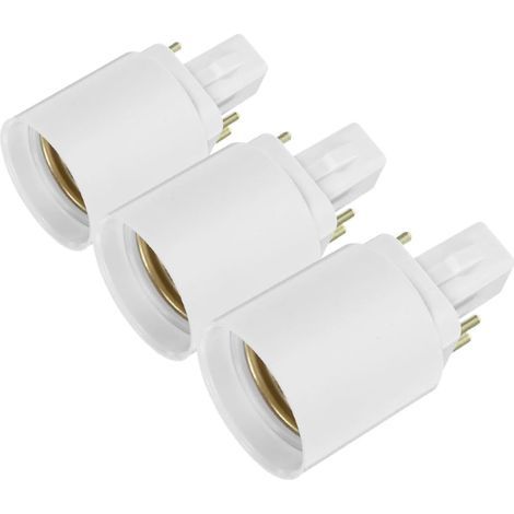 Adaptateur de Douille de Lampe G24Q vers E27 3 Pièces Connecteur Sécurisé pour Ampoules LED Usage Domestique et Professionnel (1/5)