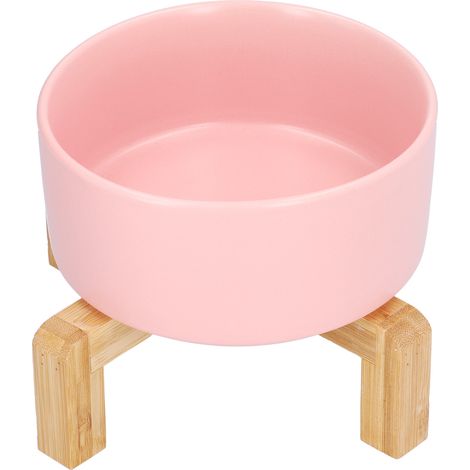 Saladier de fruits en céramique avec rebord, grand et rond, facile à nettoyer et sans danger pour toute la famille. Rose. (1/5)