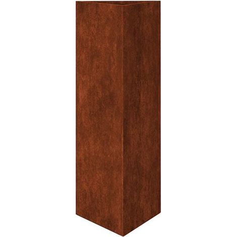 Pot de fleurs en acier Corten, 30 x 26 x 75 cm (1/5)