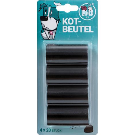 Lov&Ed Hundekotbeutel, 4x20 Stück - schwarz