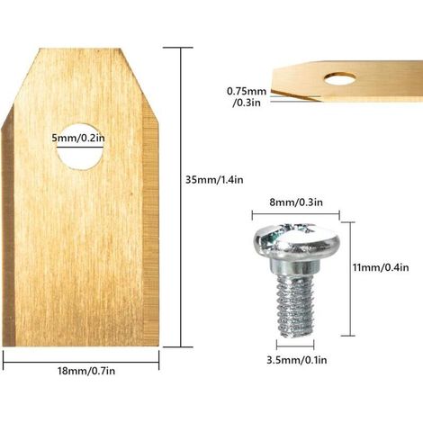 Lames Robot Tondeuse, 30PCS Lame de Tondeuse en Titane avec Vis,0.75 mm