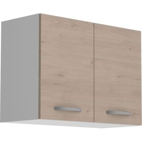 Hochschrank 2 Türen - Jackson Eiche - 80 x 36 x Höhe 58 cm (1/4)