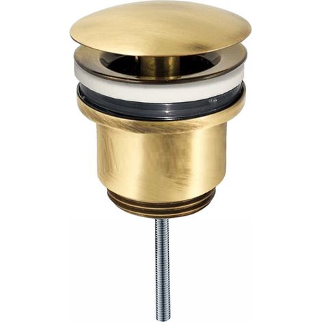 Schläfer Piletta Click-Clack Universale 1"1/4 in Ottone, Bronzo (ottone antico) Lucido, Scarico 4051104 Vintage con Tappo Tondo Colore Rame Brunito