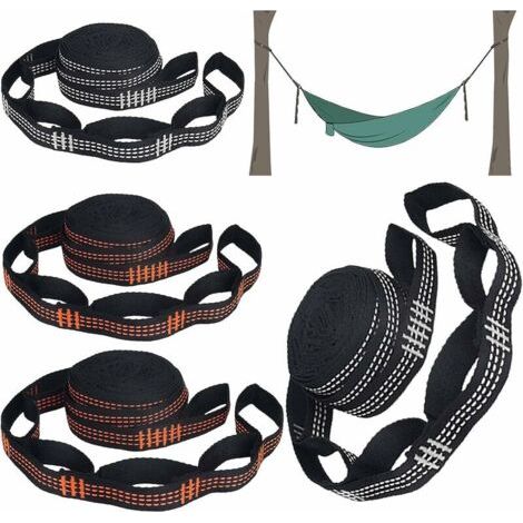 Alovez - 4 sangles arbre cintre hamac fixation hamac poteau chaise suspendue ensemble de fixation hamac barres de fixation suspendus camping hamac accessoires hamac pied sangles hamac fixation, (1/5)