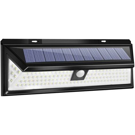 Lampe solaire extérieure étanche à détecteur de mouvement PIR 118 LED-AquaForge (1/4)