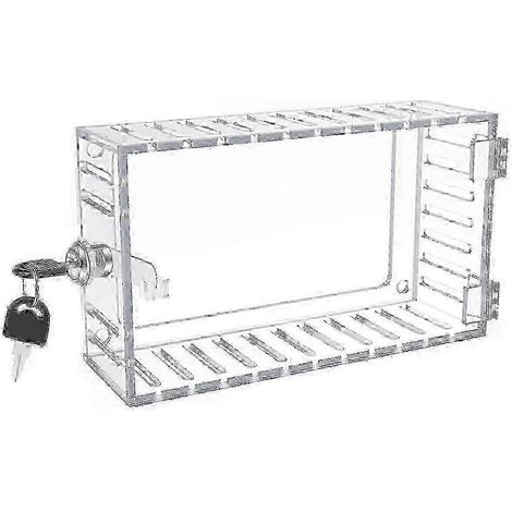 Boîtier de verrouillage universel pour thermostat avec clé, grand couvercle de thermostat mural transparent compatible avec les thermostats de 7 pouces de haut x 4,5 pouces de large ou moins. (1/5)