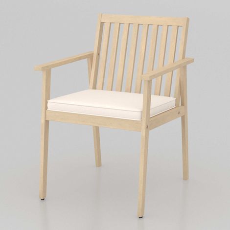 Lot de 2 chaises de jardin gris blanc en bois d acacia avec coussins amovibles et accoudoirs pour terrasse et extérieur