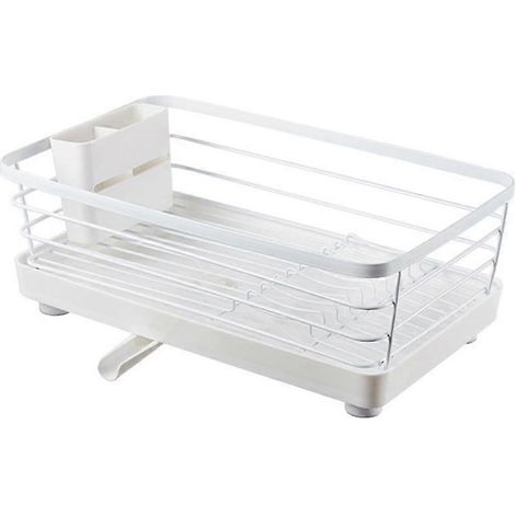 Égouttoir de cuisine, panier à vaisselle, égouttoir pour évier, support pour assiettes, baguettes, couverts, facile à nettoyer (petit modèle) - FFY (1/4)
